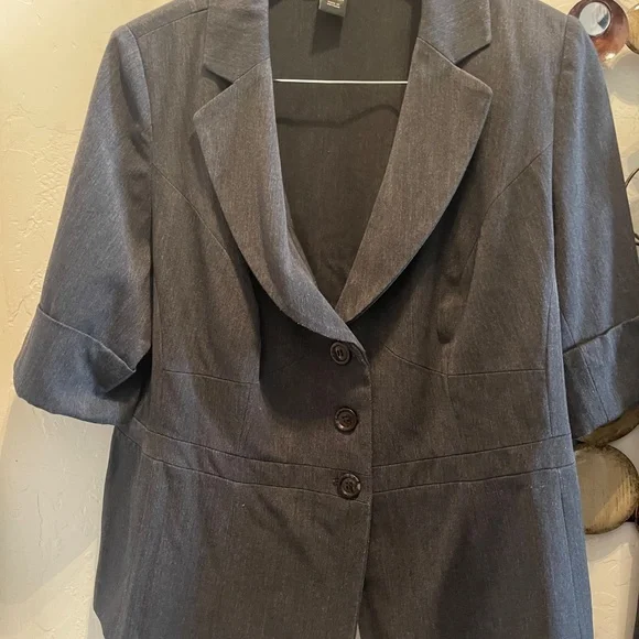 VINTAGE Hard to find Lane Bryant 2 piece Dark Gray Maxi Skirt Suit 18 - Picture 7 of 15